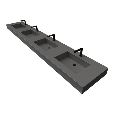 ADA 4-Station Commercial Rectangle Sink (Quad basin) – Trueform Concrete