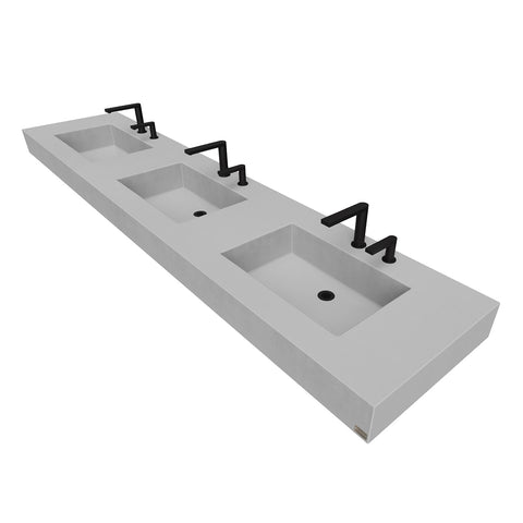 ADA 3-Station Commercial Rectangle Sink (Triple basin) – Trueform Concrete
