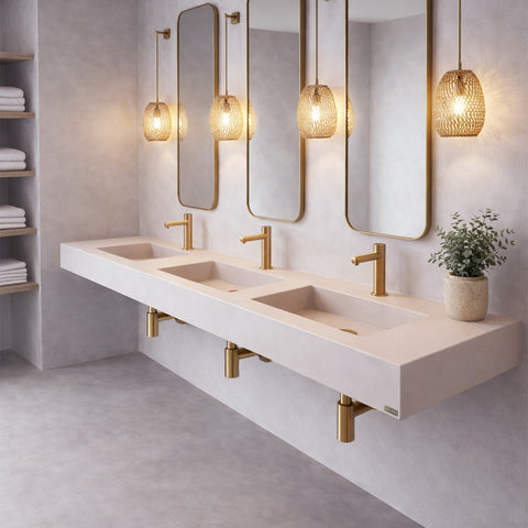 ADA 3-Station Commercial Rectangle Sink (Triple basin) – Trueform Concrete