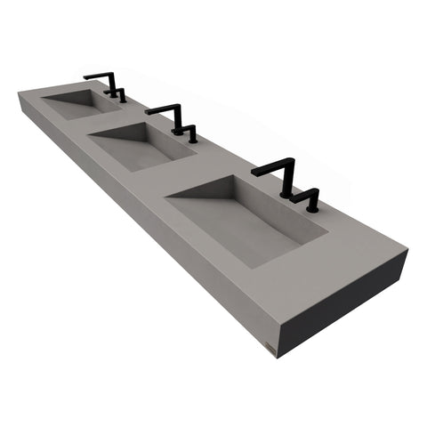 ADA 3-Station Commercial Ramp Sink (Triple basin) – Trueform Concrete
