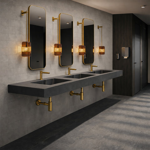ADA 3-Station Commercial Ramp Sink (Triple basin) – Trueform Concrete