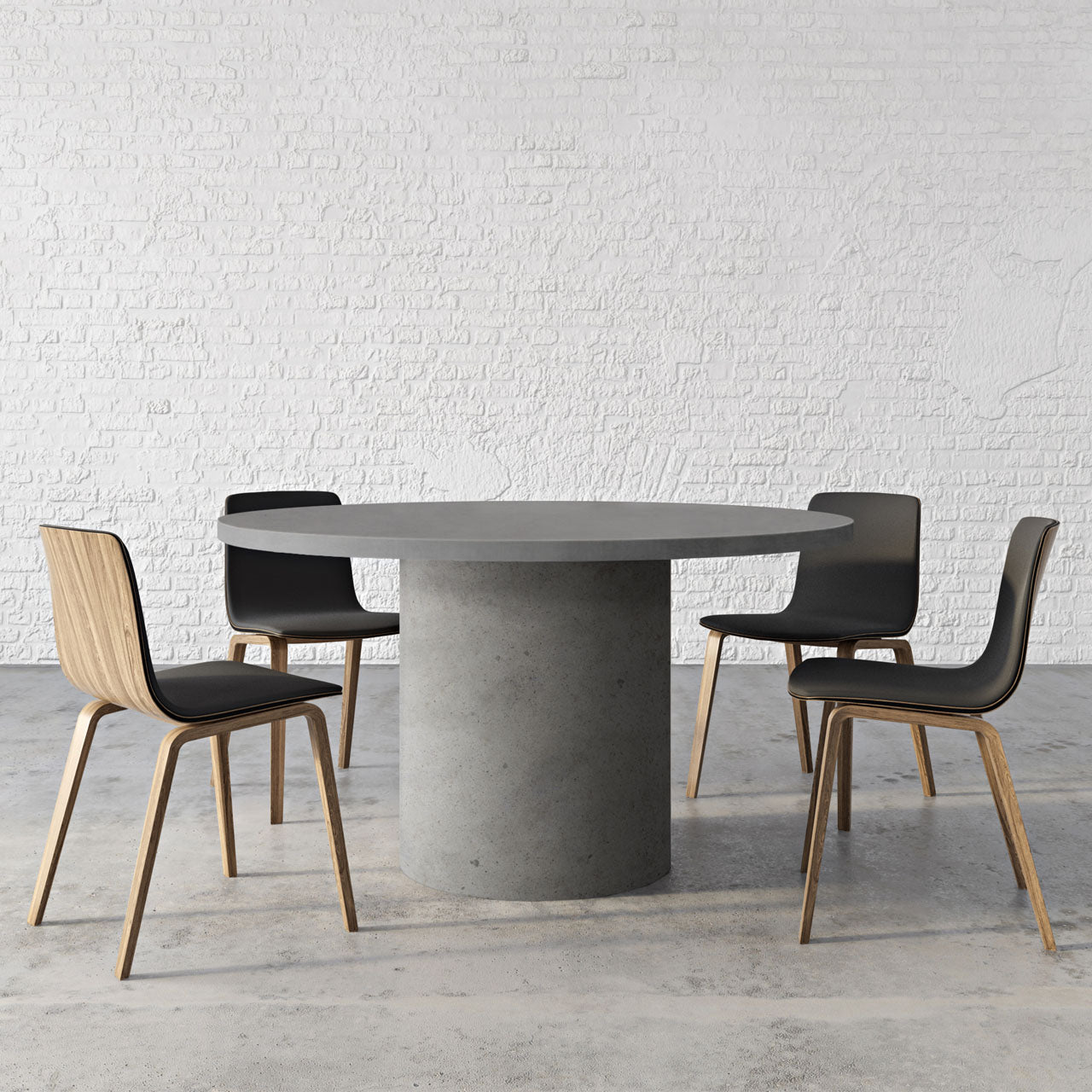 Aura Round Concrete Dining Table - Industrial - Dining Tables - by Trueform  Concrete, LLC